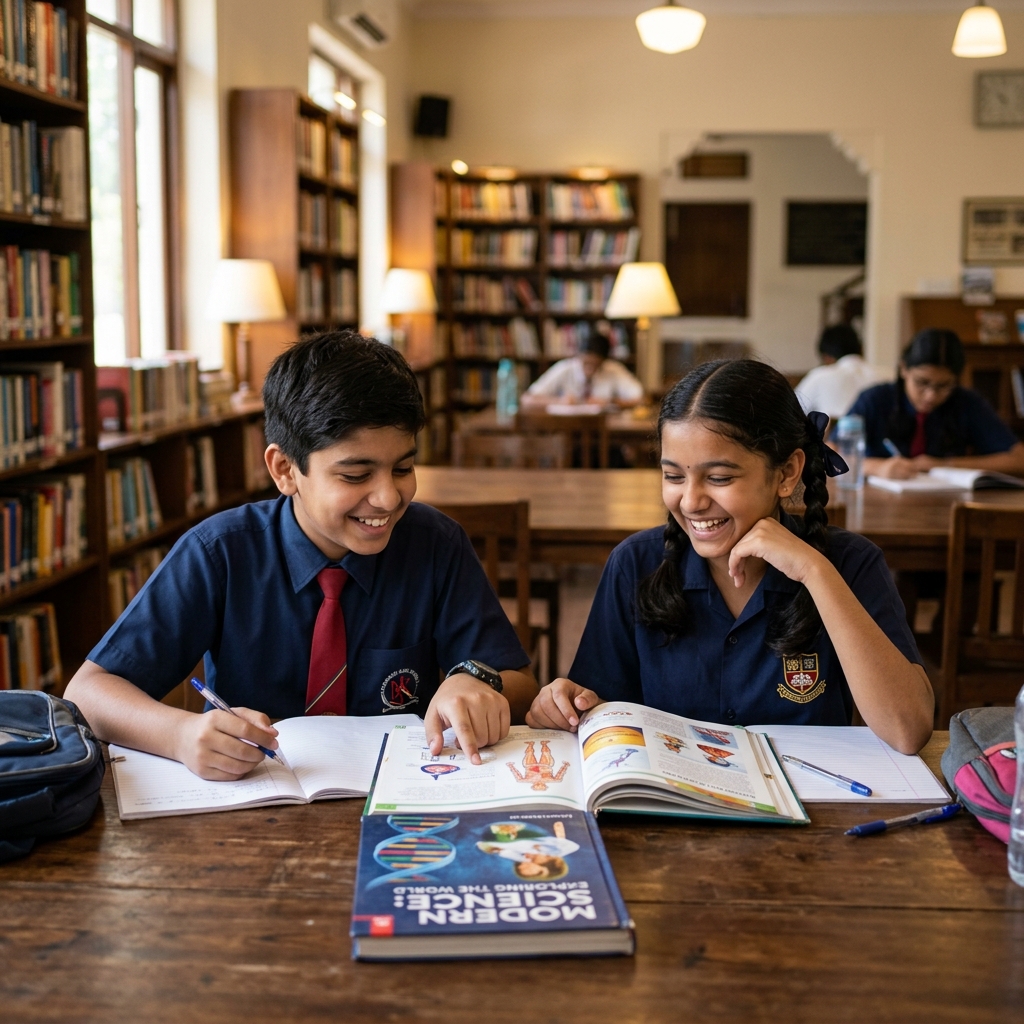 Foundation school students studying